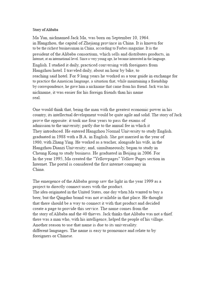 Story of Alibaba | PDF | Alibaba Group | Business