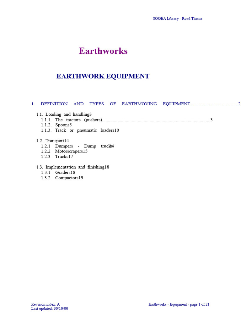 Earthmoving Equipment Overview Guide | PDF