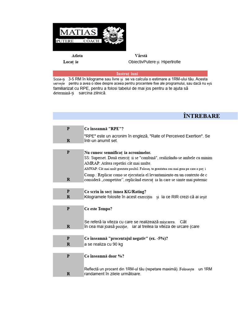 Programul PowerBuilding (Tradus) | PDF