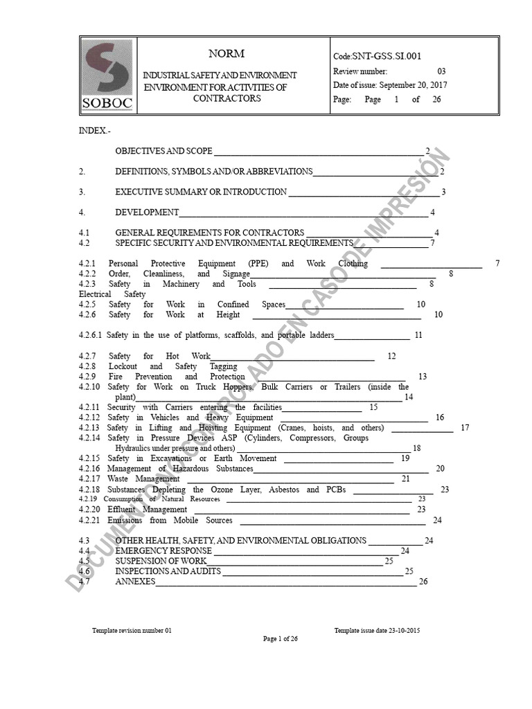 SNT-GSS - Si.001 Sima Standard For Contractors | PDF | Occupational ...