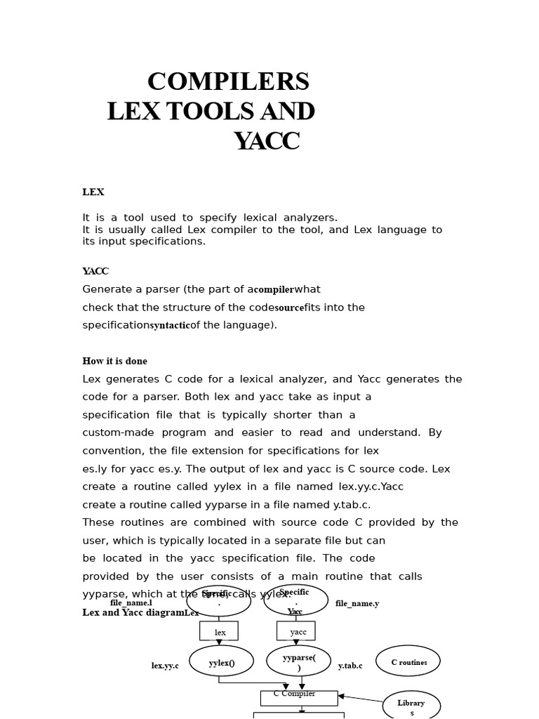 Lex and Yacc Compiler Guide | PDF | Computing | Software Engineering