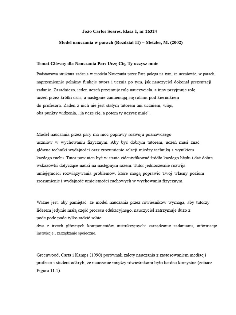 Model Nauczania W Parach | PDF