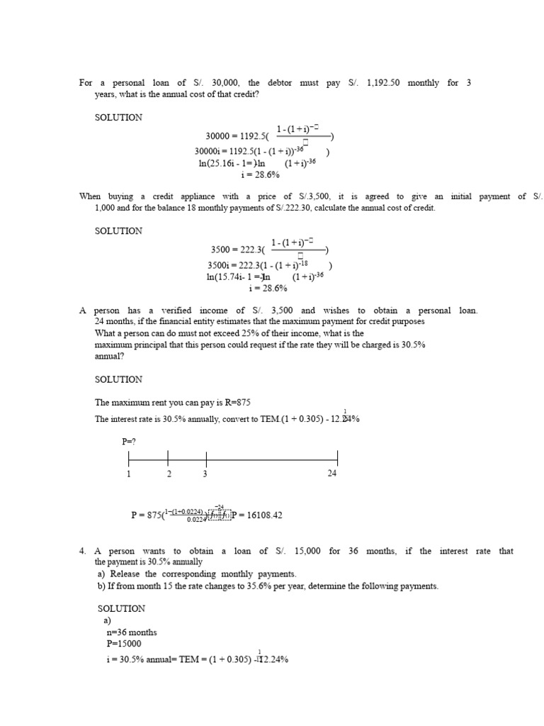 Personal Loan Calculations and Strategies | PDF | Interest | Credit