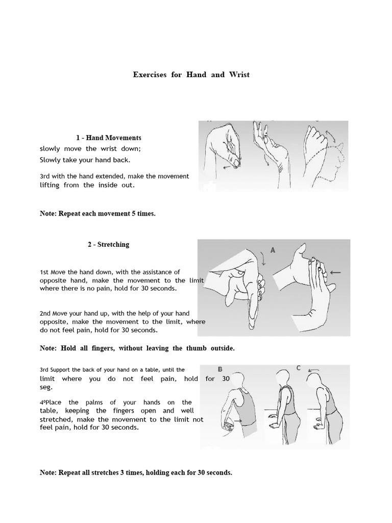 Hand and Wrist Exercise Guide | PDF | Hand | Anatomical Terms Of Motion