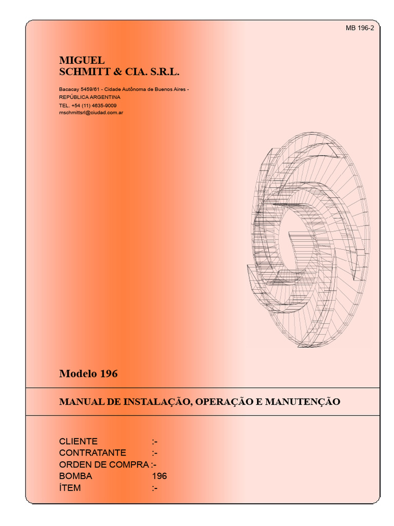 Manual de Instalação da Bomba Modelo 196 | PDF | Bomba | Válvula