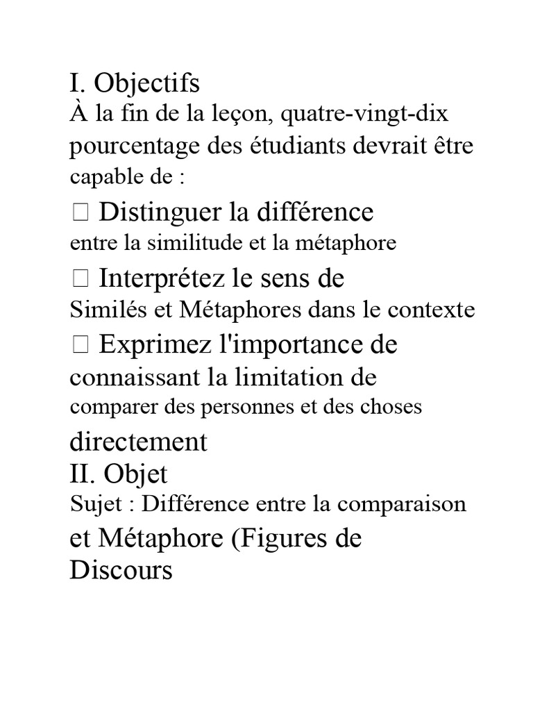 Différence entre Similitude et Métaphore | PDF | Métaphore