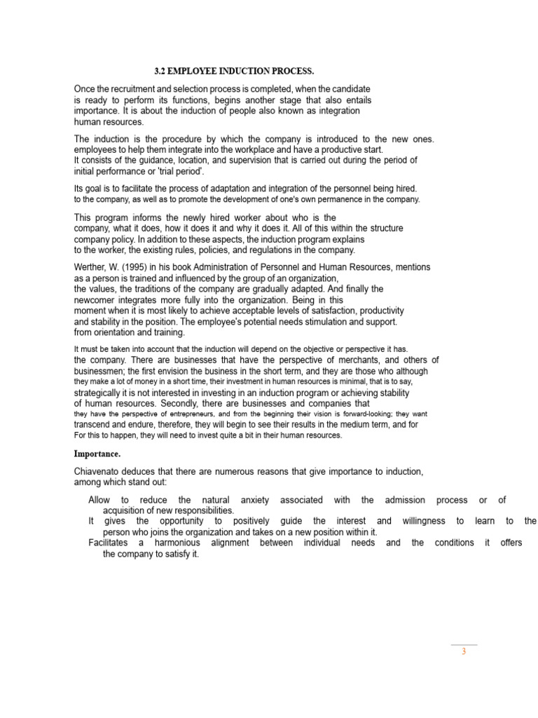 Employee Induction Process Overview | PDF | Employment | Occupational ...