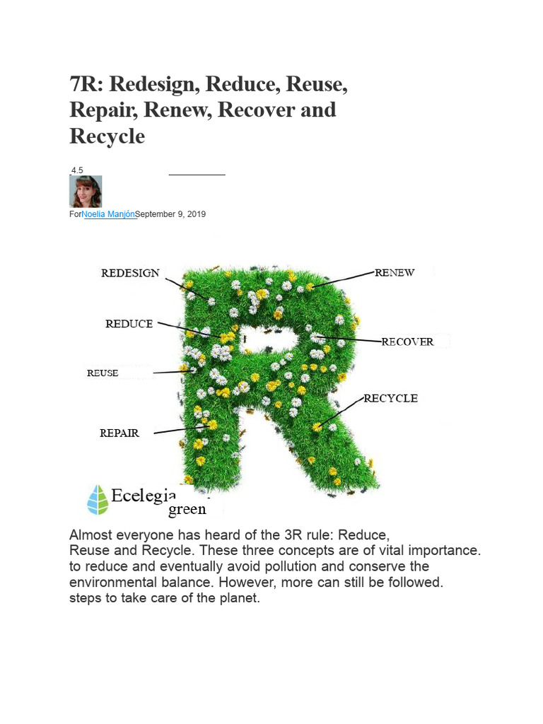 Repair, Renew, Recover and Recycle 7R: Redesign, Reduce, Reuse | PDF ...