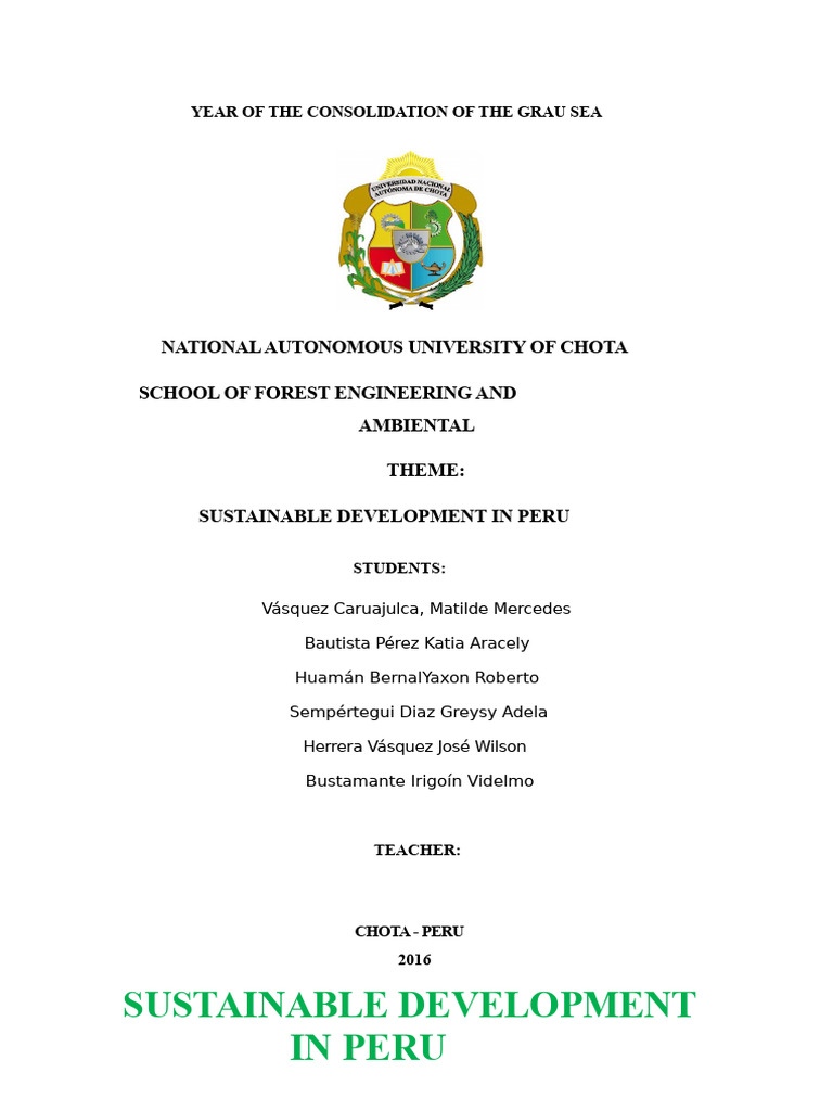 Sustainable Development in Peru | PDF | Sustainability | Sustainable ...
