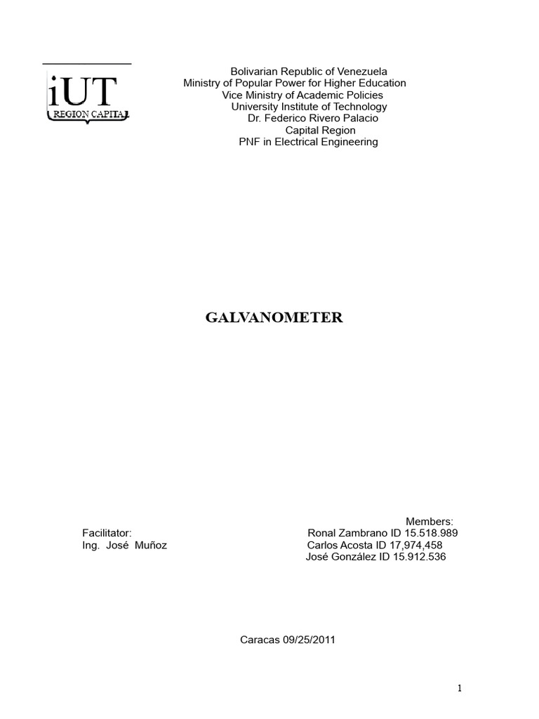 Understanding Galvanometers in Electrical Engineering | PDF | Electric ...