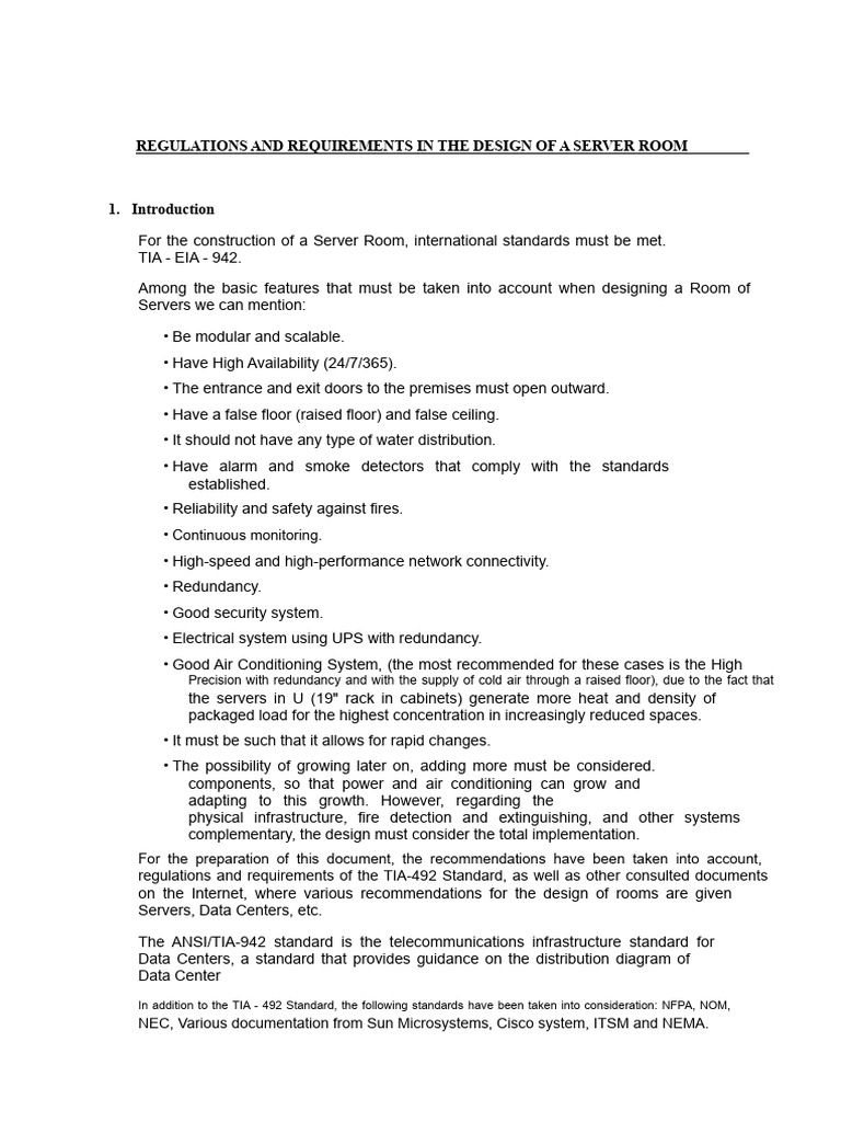 Server Room Design Regulations Guide | PDF | Air Conditioning ...