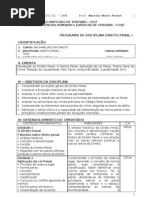 Programa Da Disciplina Penal I