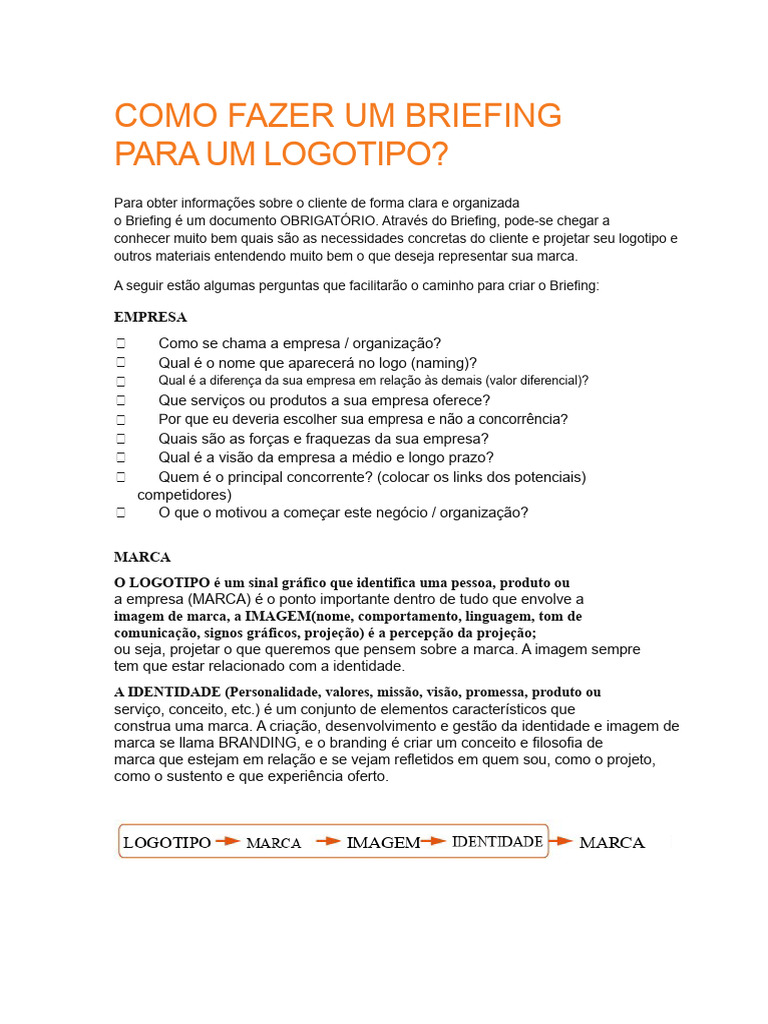 Como Fazer Um Briefing para Um Logotipo | PDF | Marca | Gestão de marcas