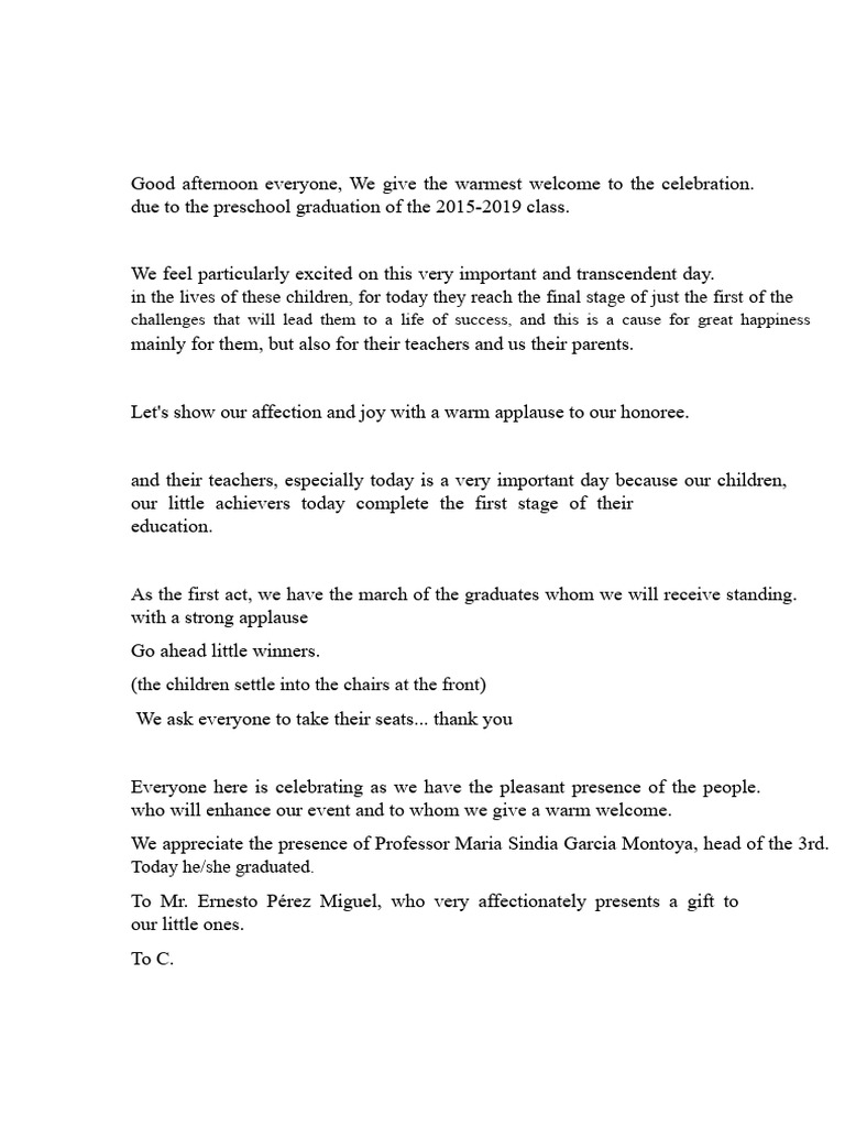 Graduation Itinerary | PDF