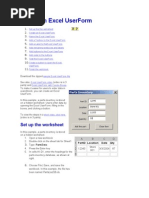 Create An Excel UserForm