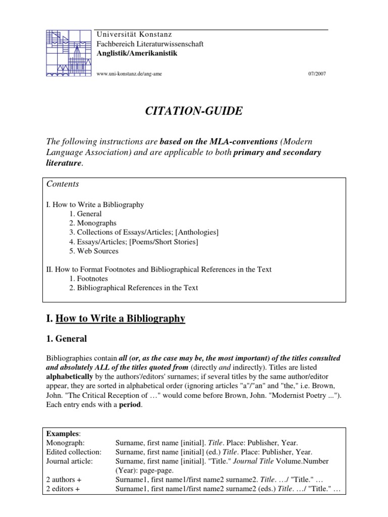 Citation Guide | Note (Typography) | Bibliography