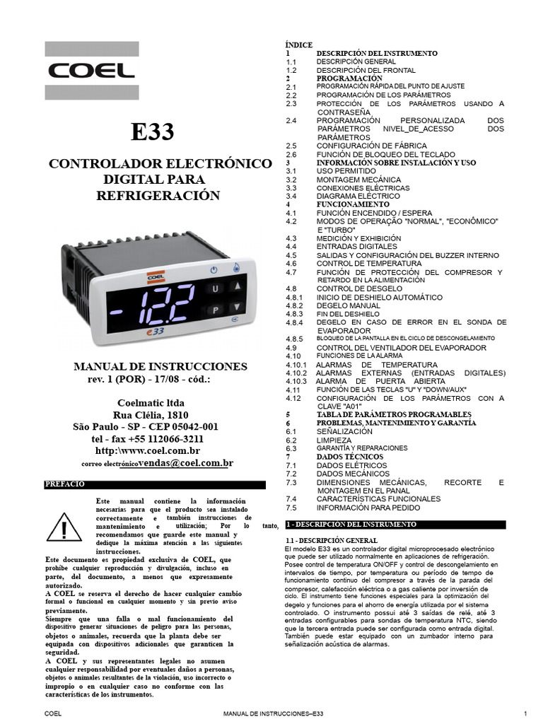 Manual de Usuario Controlador E33 | PDF | Transformador | Contraseña