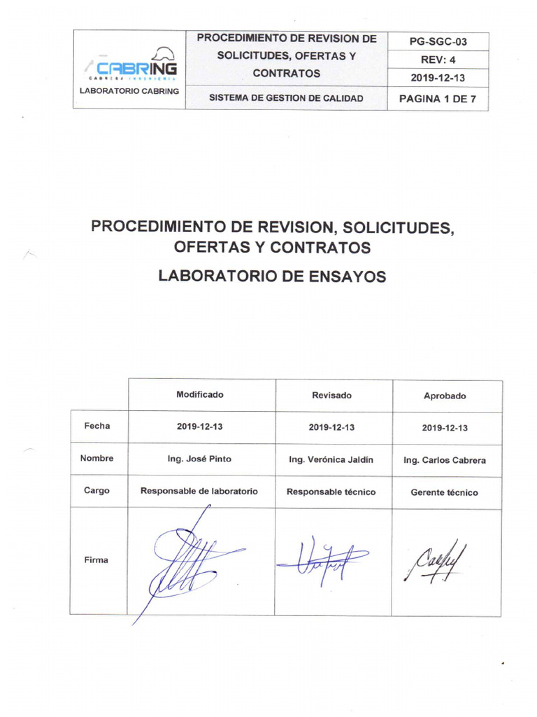 Pg-sgc-03 Procedure For Reviewing Requests, Offers, and Contracts | PDF ...
