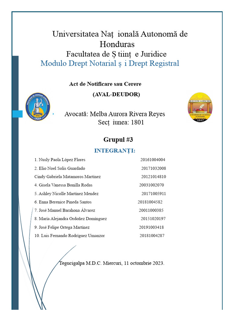 INFORME-Act de Notificare Sau Cerere - Grup 3 Modul Notarial | PDF