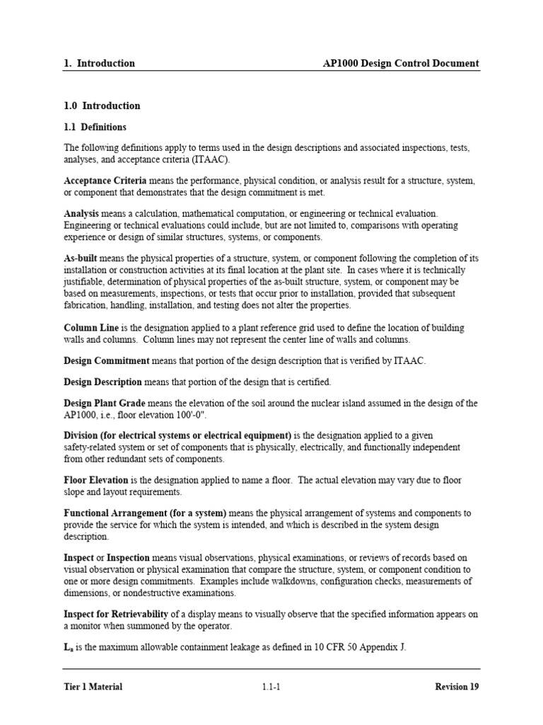 AP1000 Design Control Document Overview | PDF | Instrumentation ...