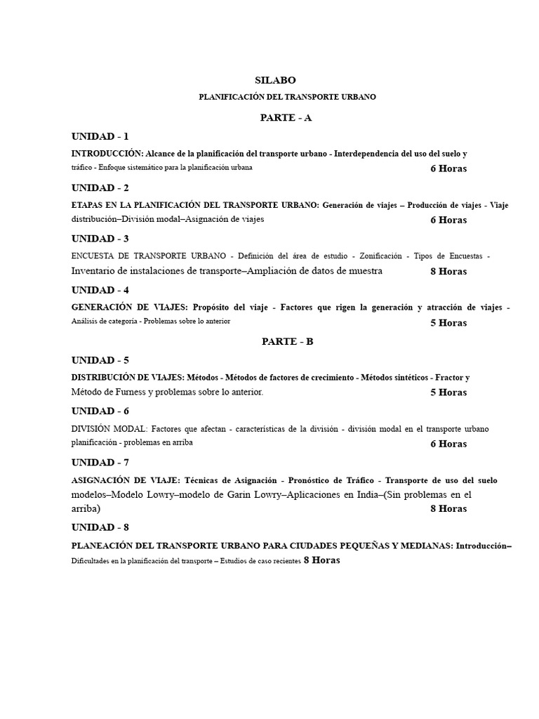 Planificación del Transporte Urbano | PDF | Transporte | Planificación