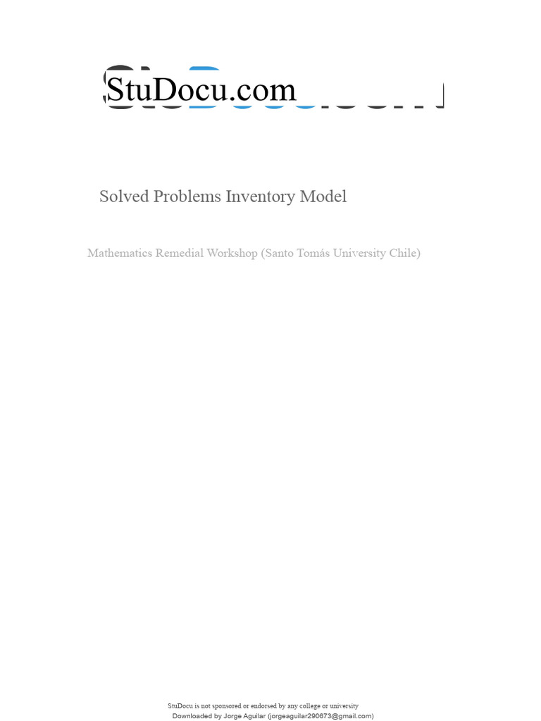 Solved Inventory Model Problems Guide | PDF | Inventory | Economies