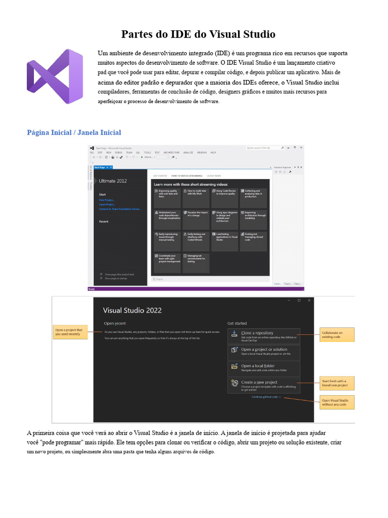 Componentes do IDE Visual Studio | PDF | Janela (informática ...