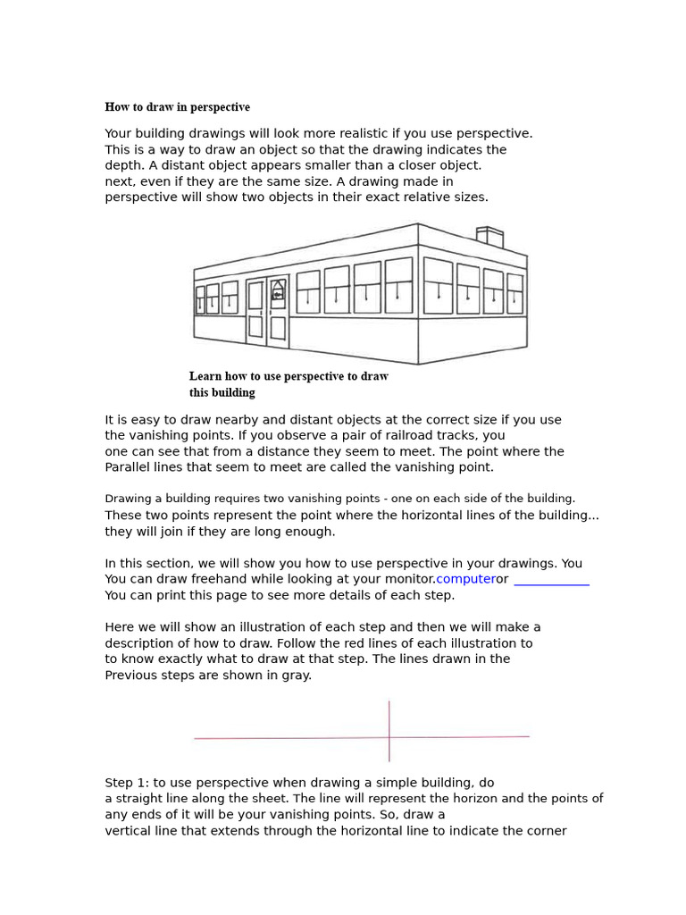 Drawing Buildings in Perspective Guide | PDF | Perspective (Graphical ...