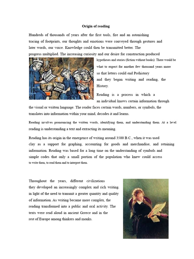 Origin of Reading | PDF | Writing | Learning