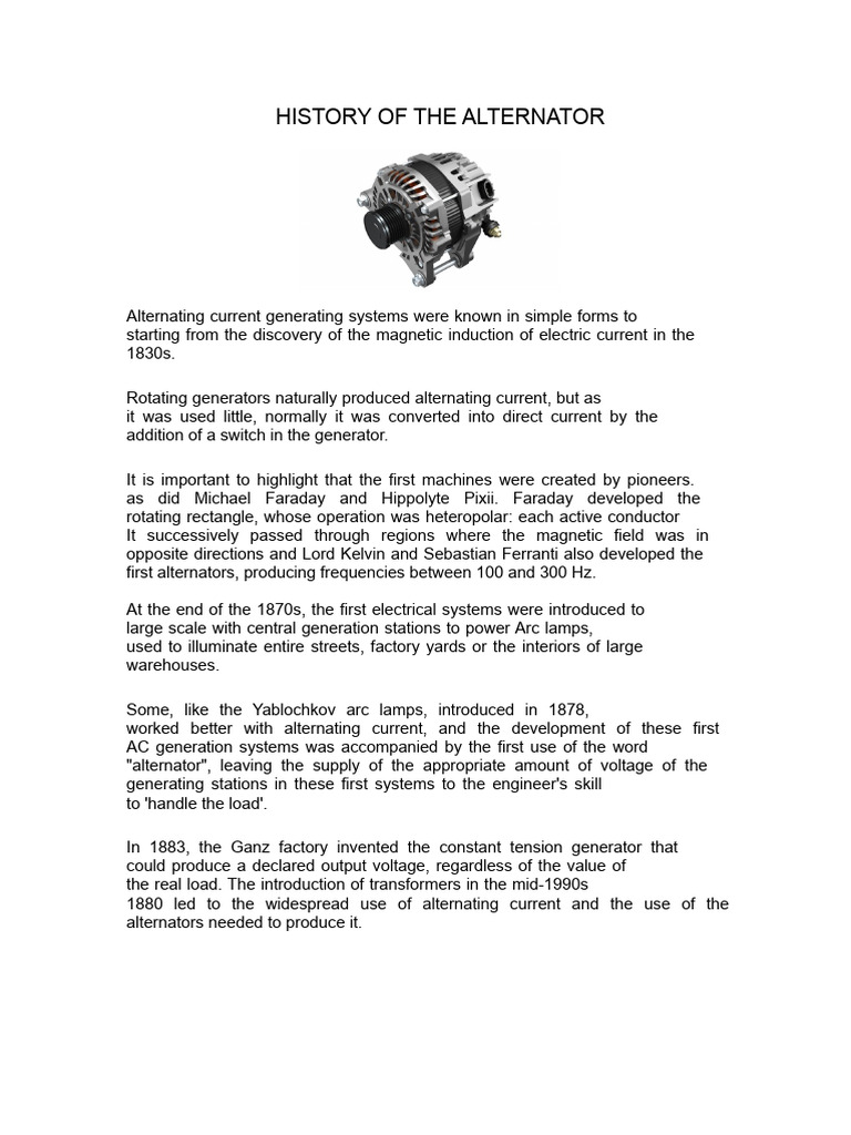 History of The Alternator | PDF | Electric Power | Power (Physics)