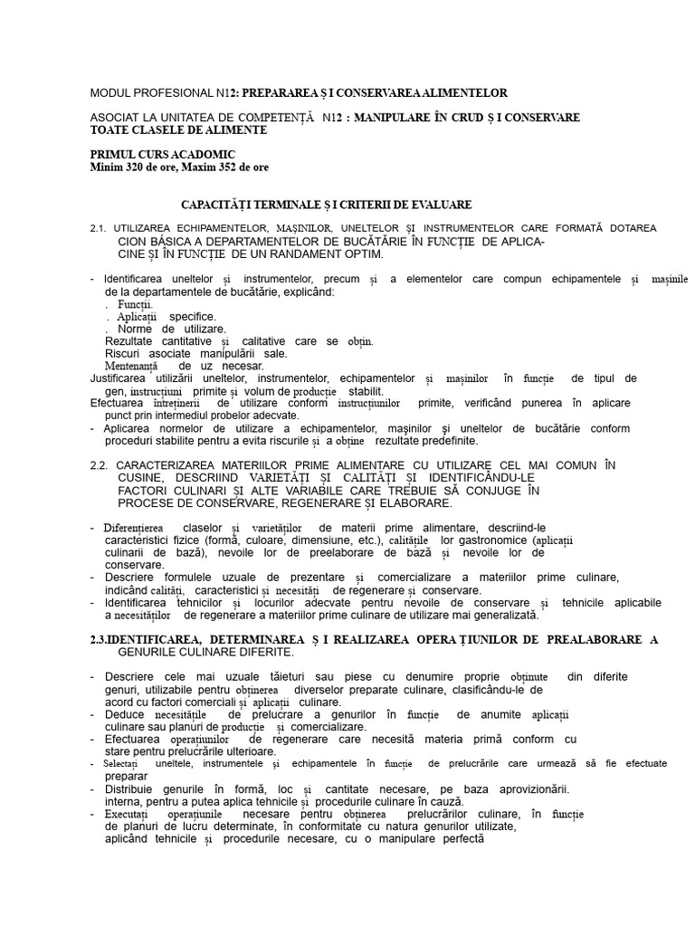 Prelucrare Și Conservare | PDF