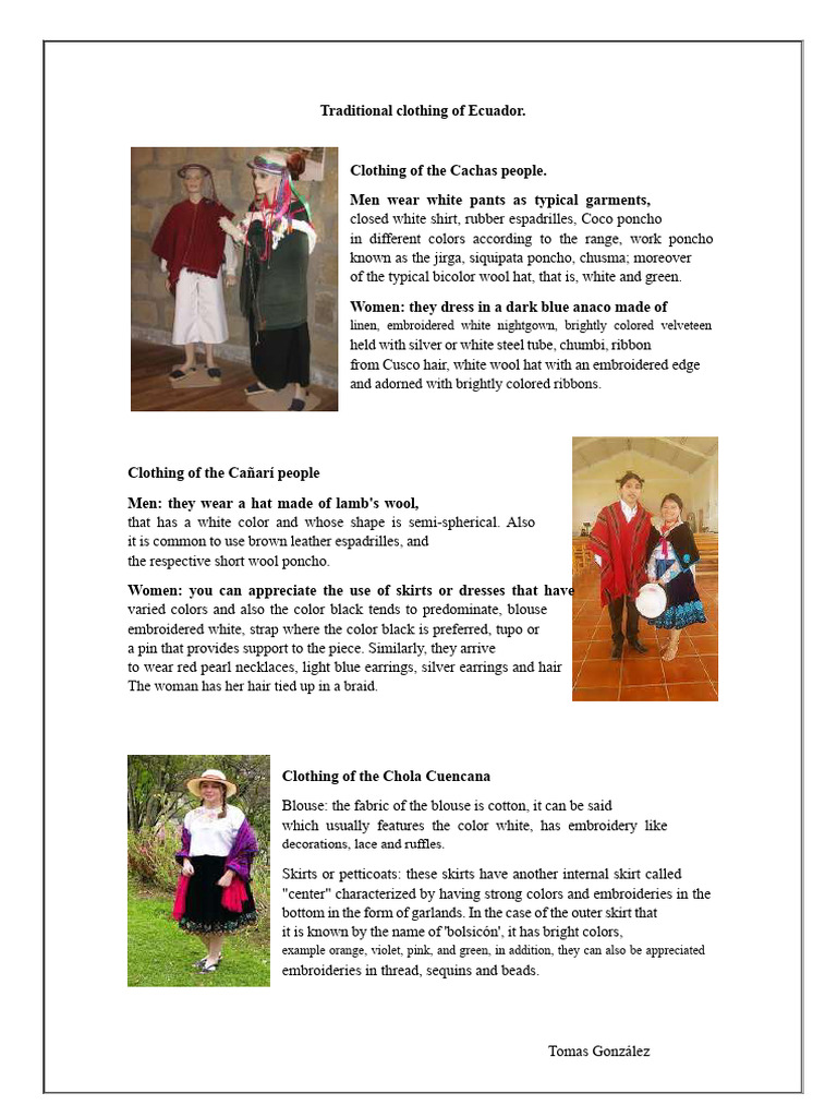 Traditional Clothing of Ecuador | PDF | Blouse | Clothing