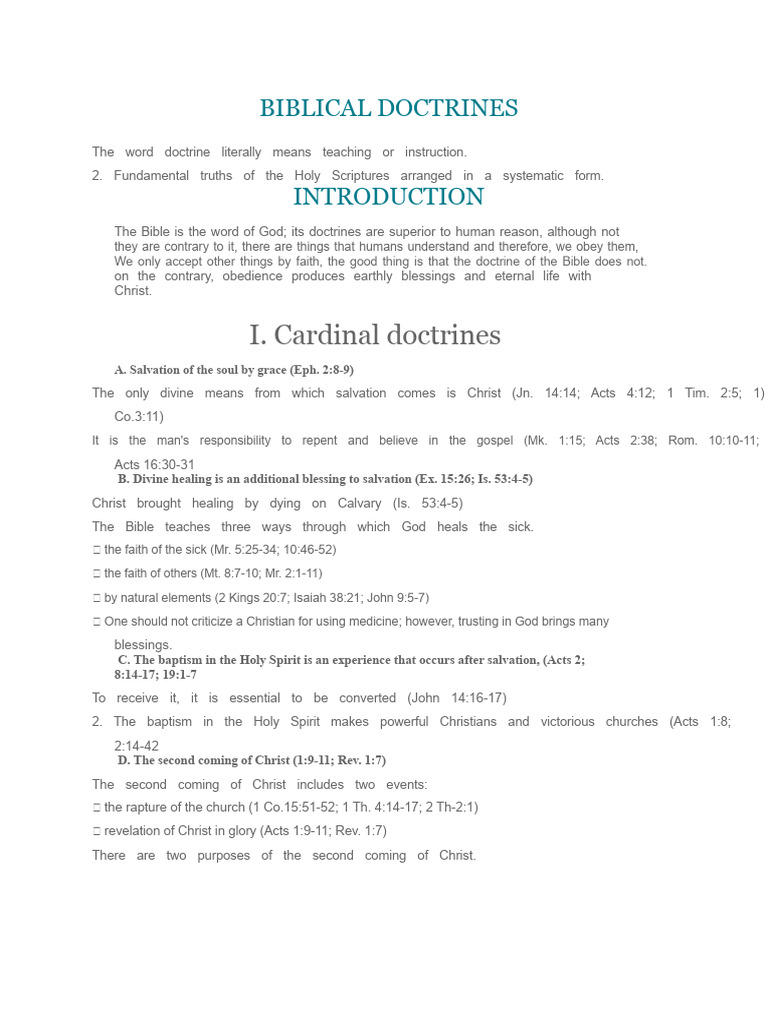 Biblical Doctrines | PDF | God In Christianity | Salvation