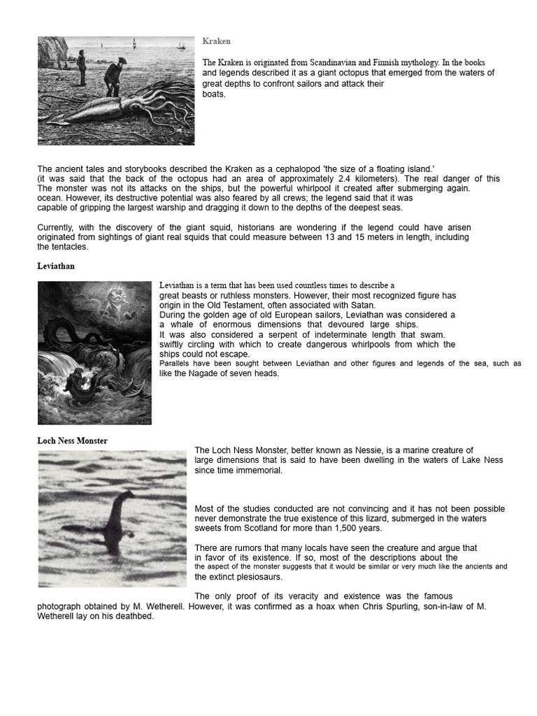 Mythical Sea Monsters Explained | PDF