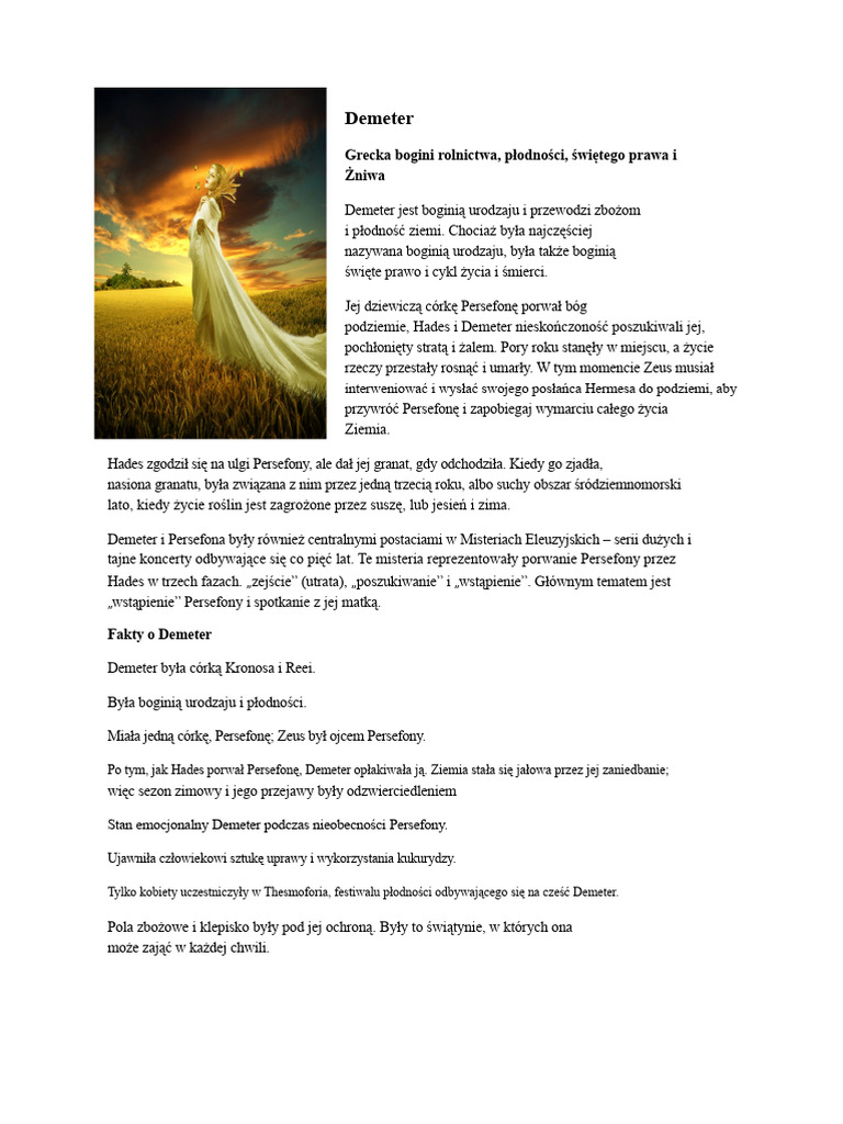 Demeter | PDF