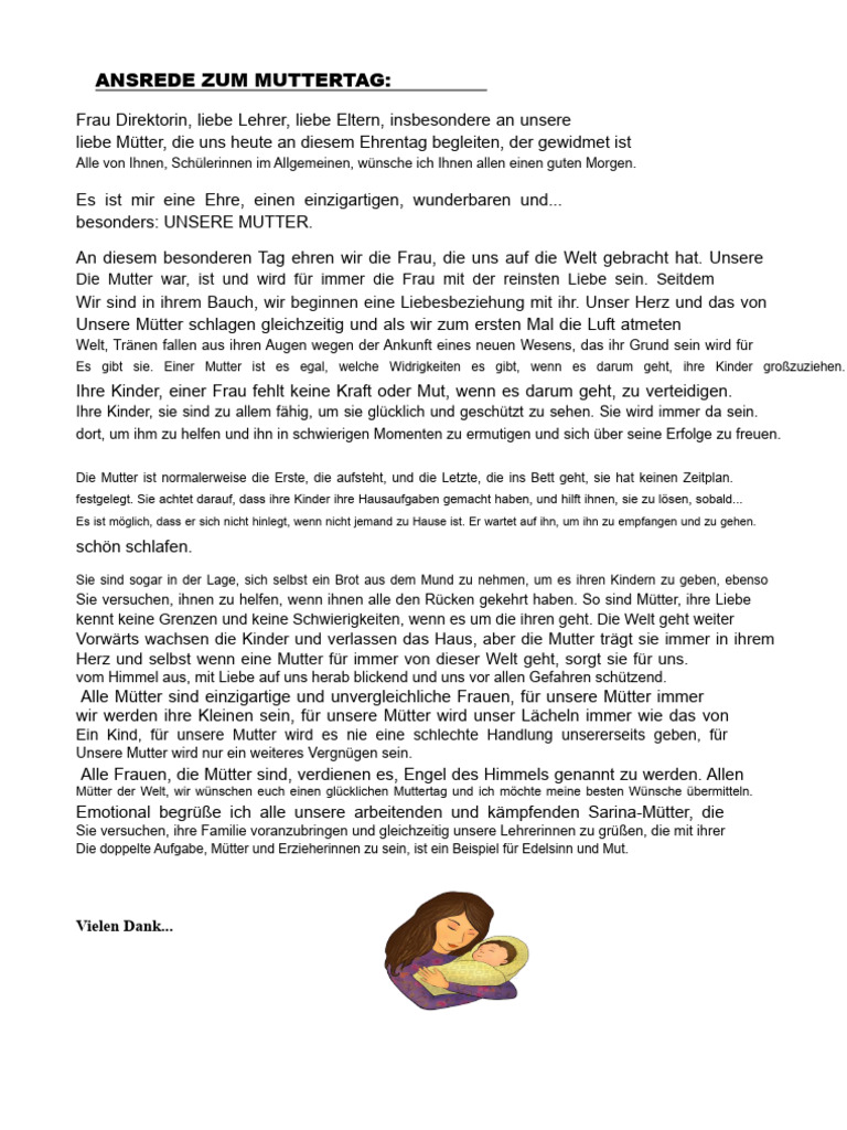 Ansprache Zum Muttertag | PDF