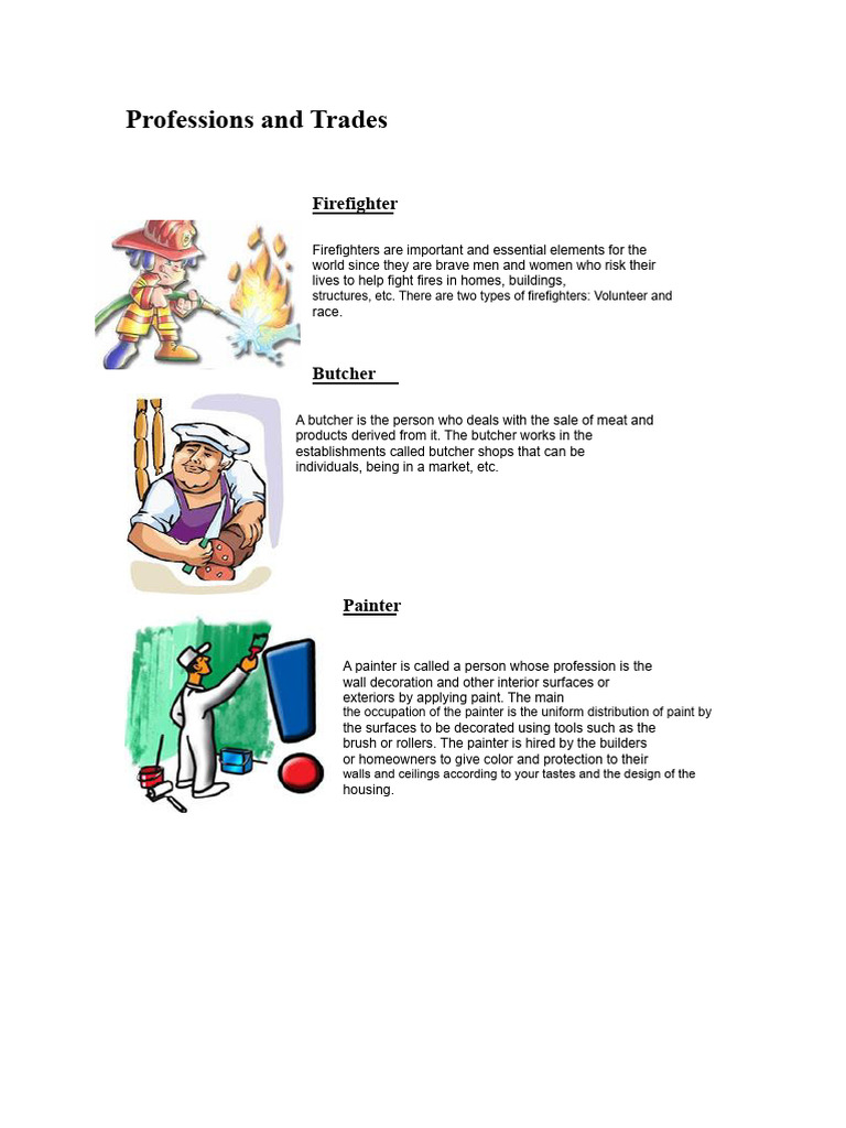 Professions and Trades | PDF | Firefighter | Carpentry