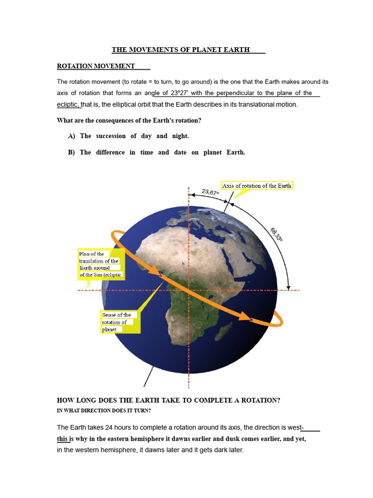 Earth's Rotation and Translation Explained | PDF | Apsis | Earth