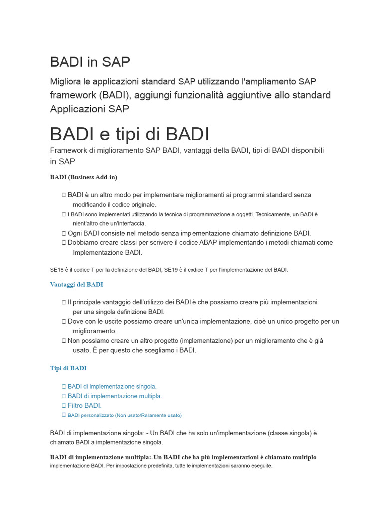 21-BADI in SAP | PDF