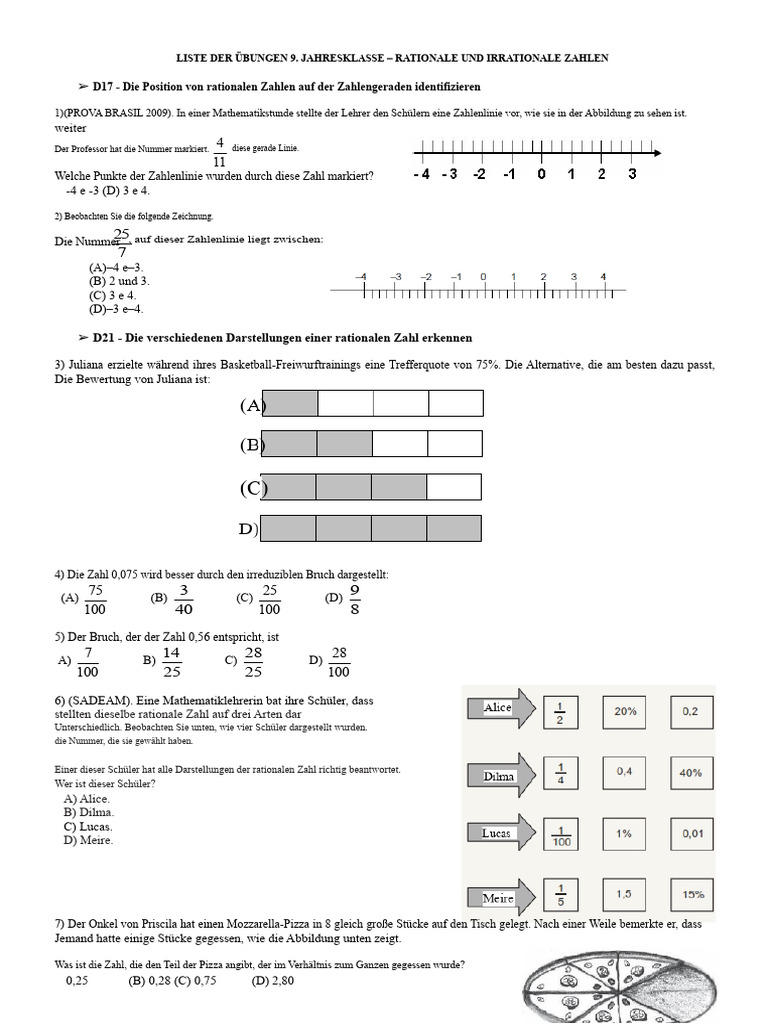 Übungen 9. Klasse - Rationale Und Irrationale Zahlen PDF | PDF