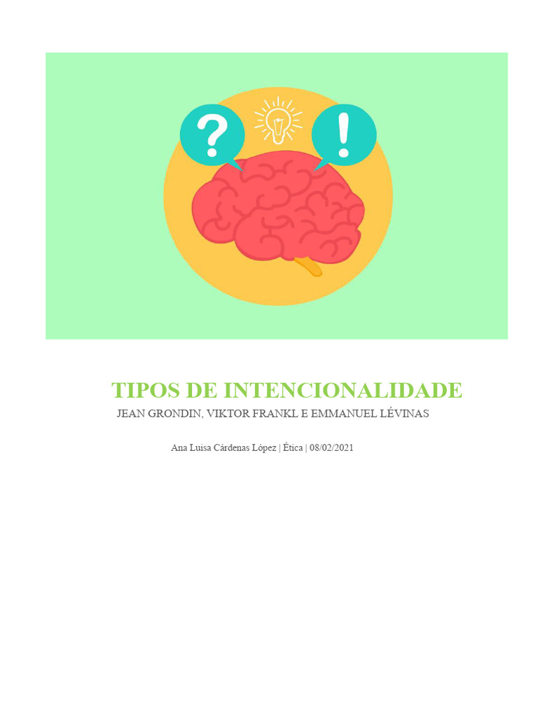 Tipos de Intencionalidade na Ética | PDF | Pensamento | Realidade