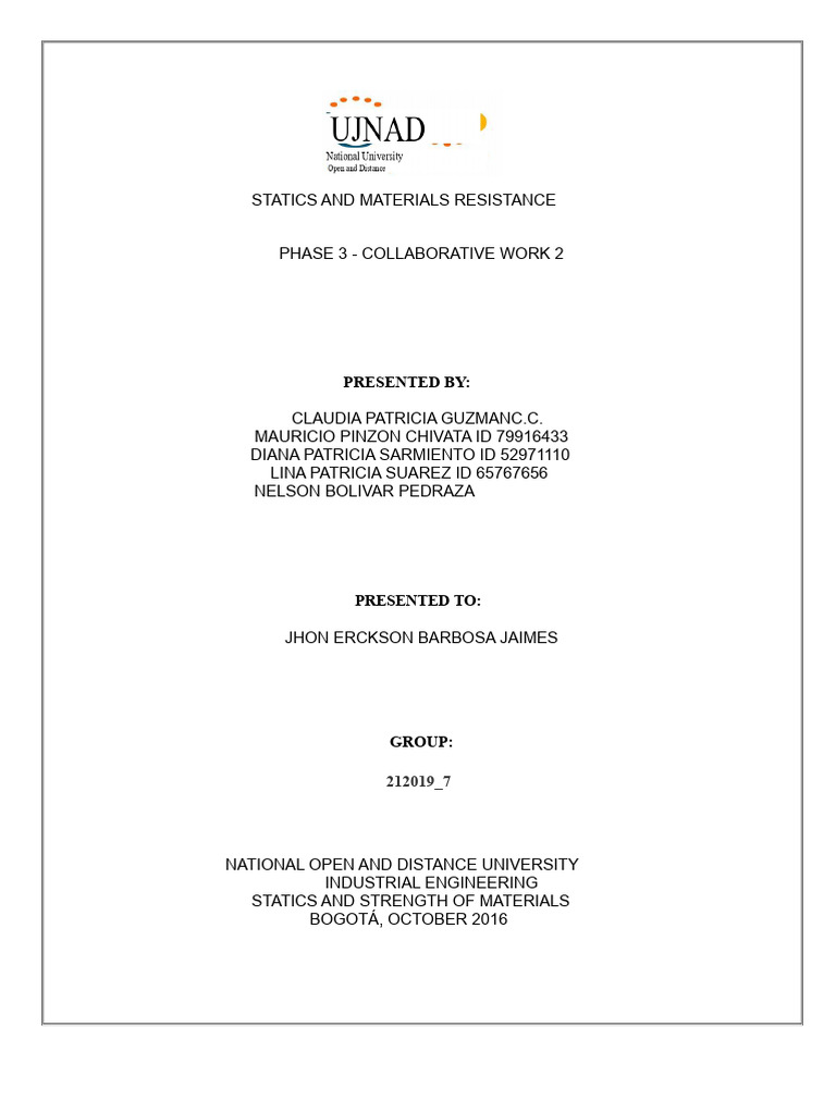 Static and Materials Resistance Phase 3 | PDF | Deformation ...
