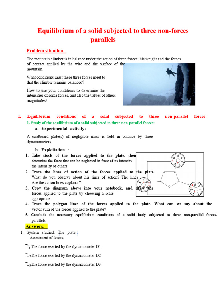 Equilibrium of Solid with Three Forces | PDF | Force | Friction