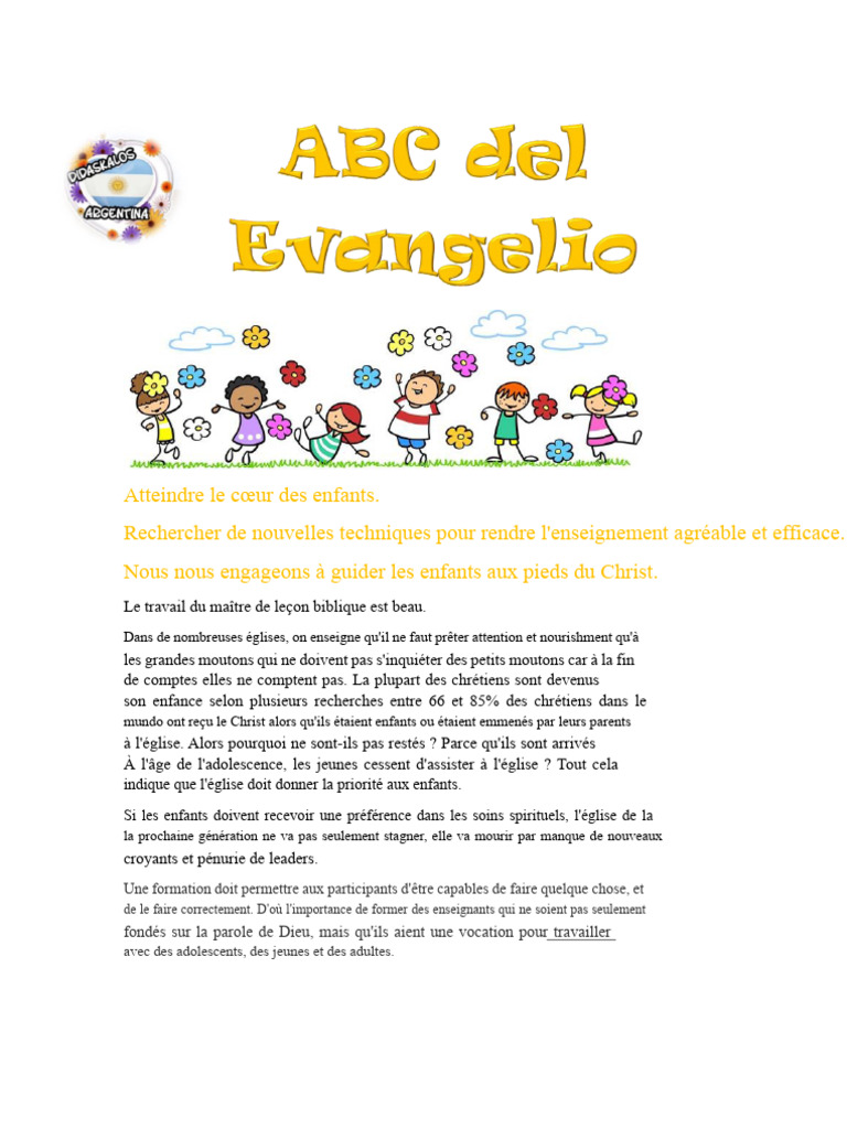 Importance du ministère auprès des enfants | PDF | Église chrétienne | Dieu