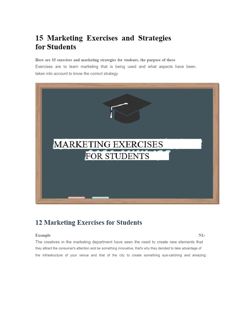 Marketing Exercises for Students | PDF | Marketing | Marketing Strategy