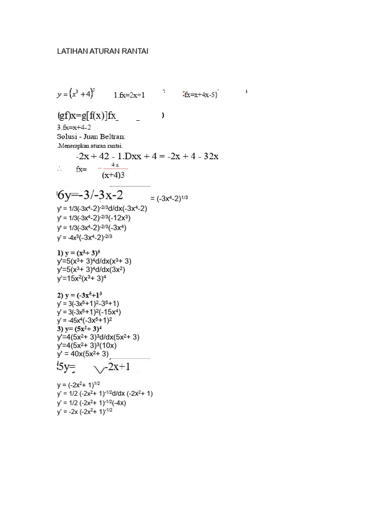 Latihan Aturan Rantai | PDF