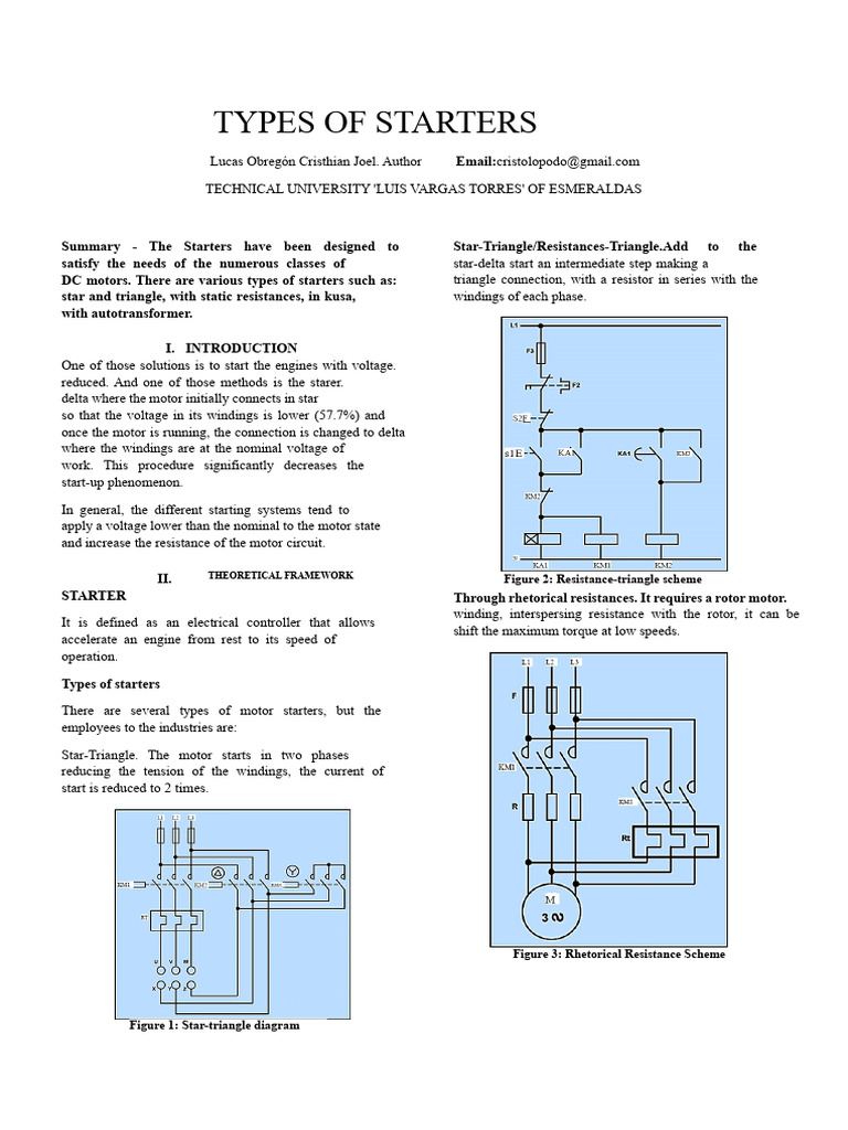 Types of Starters for DC Motors | PDF | Electric Motor | Voltage
