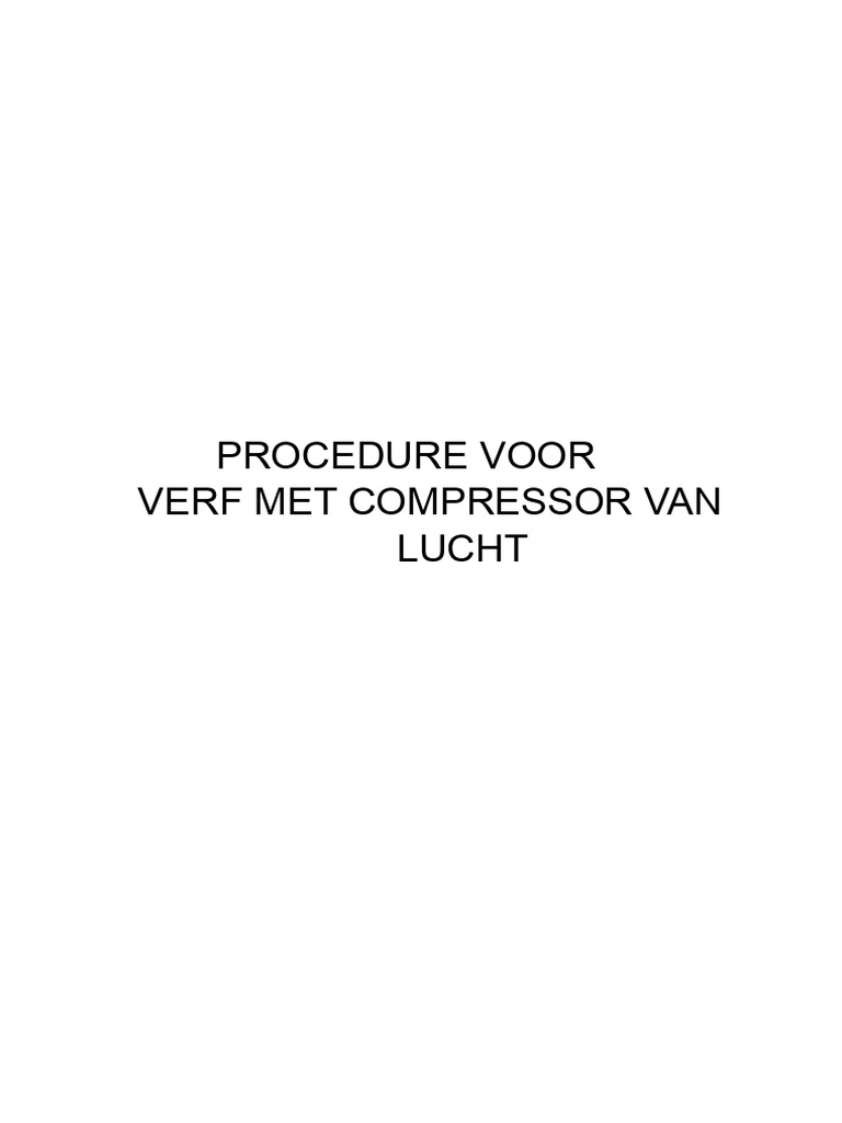 Procedure Voor Verfen Met Luchtcompressor | PDF