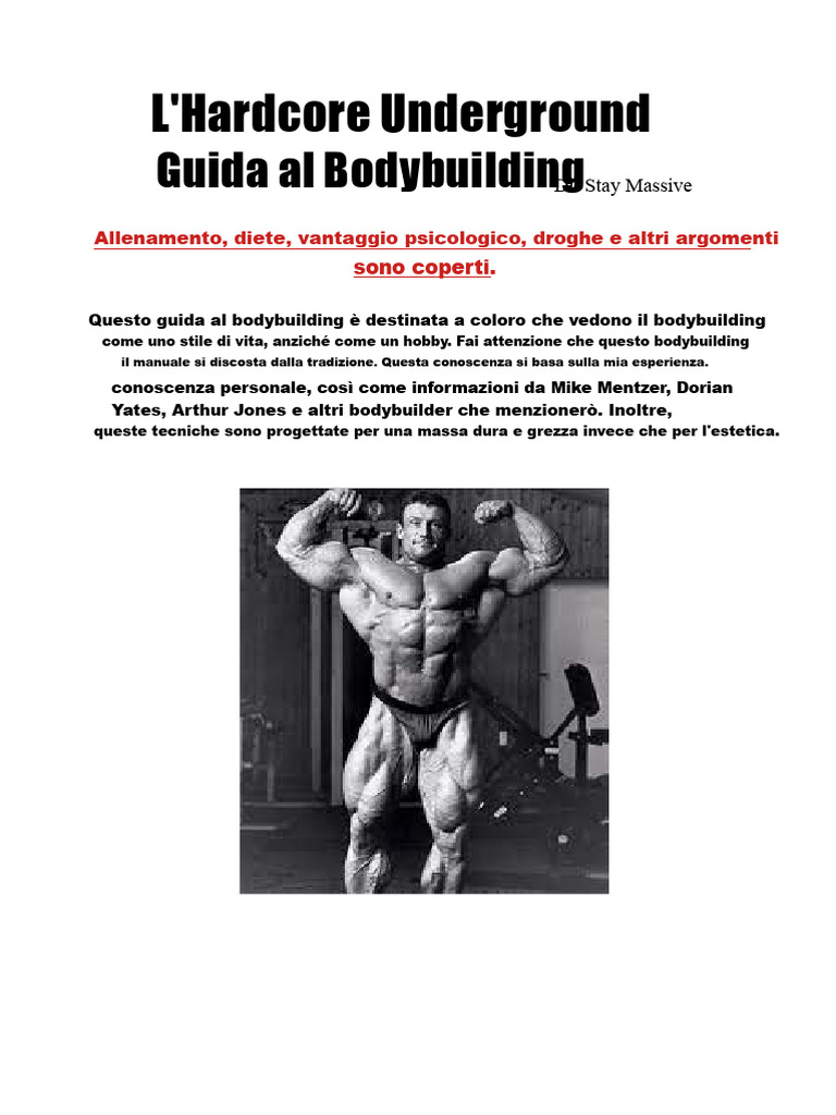 La Guida Hardcore Al Bodybuilding Sotterraneo | PDF