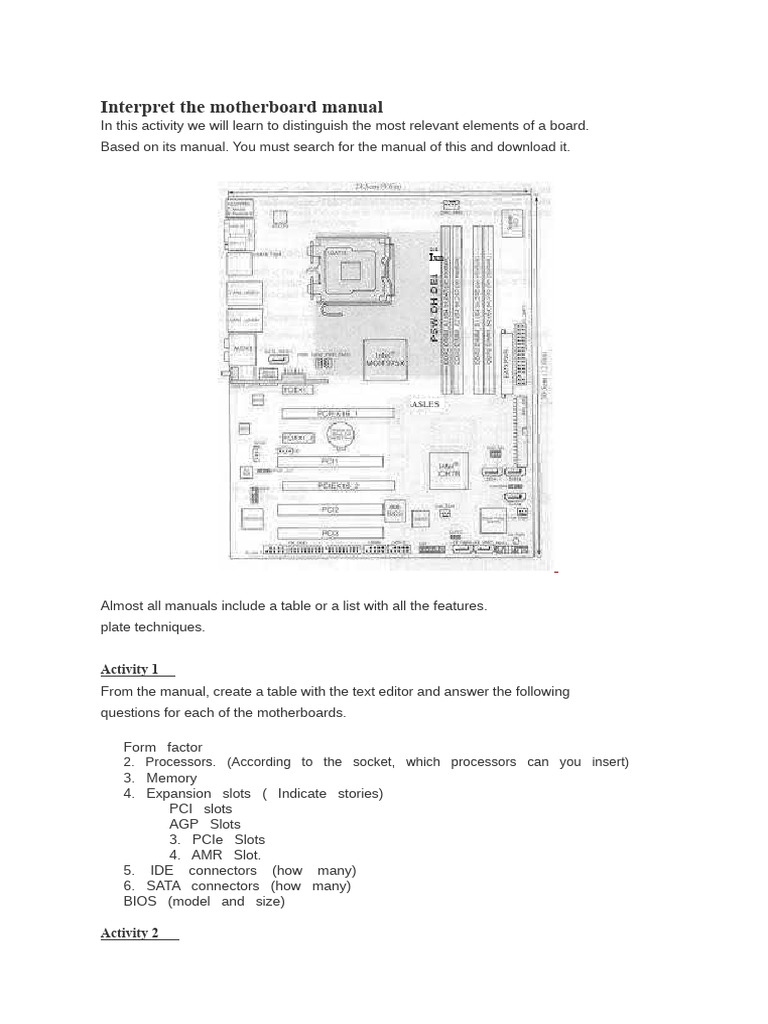 Motherboard Manual Interpretation Guide | PDF
